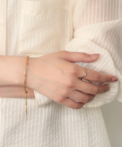 セール】elle meme ダイヤモンド ウェーブリング（リング）｜NOIR DE