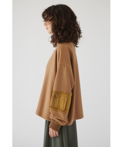 RIM.ARK（リムアーク）の「Combination melton square PO（スウェット・レディース・杢グレー/ダークネイビー/キャメル・FREE）」の15枚目の写真