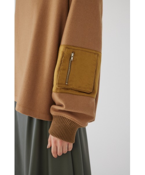 RIM.ARK（リムアーク）の「Combination melton square PO（スウェット・レディース・杢グレー/ダークネイビー/キャメル・FREE）」の21枚目の写真