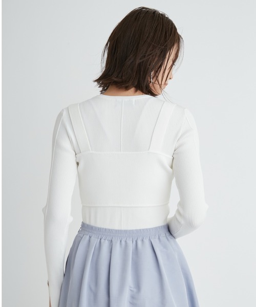 emmi(エミ)の「【emmi atelier】LENZING(TM) ECOVERO(TM)ニットビスチェ(ニット/セーター・レディース・ホワイト/グレー・FREE)」の9枚目の写真
