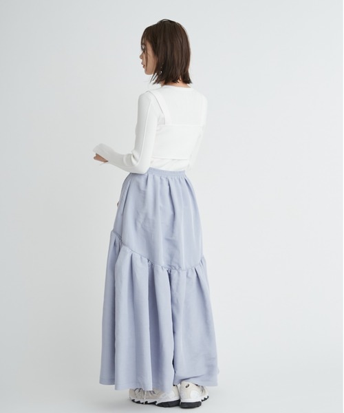 emmi(エミ)の「【emmi atelier】LENZING(TM) ECOVERO(TM)ニットビスチェ(ニット/セーター・レディース・ホワイト/グレー・FREE)」の11枚目の写真