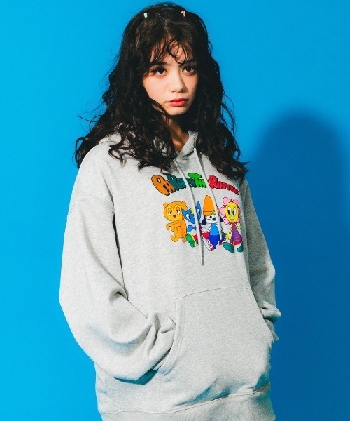 sevens（セブンズ）の「パラッパラッパー　グラフィックプリントフードパーカー(se)（パーカー・メンズ・グレー/ブラック/オレンジ・LARGE）」の16枚目の写真
