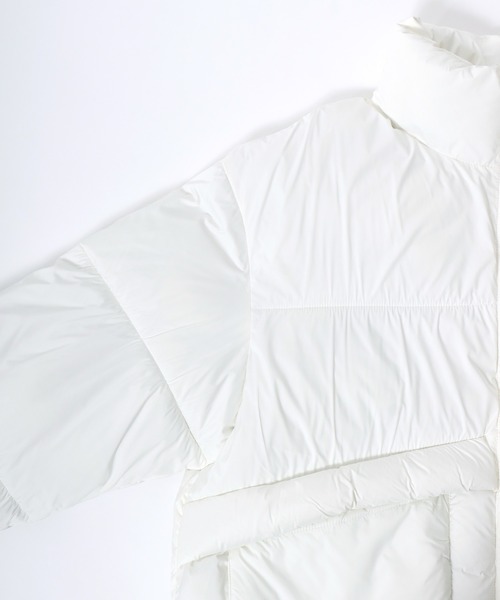 Salong hameu（サロン ハミュー）の「スタンドネック フェイクダウンジャケット メンズ レディース/中綿パデットジャケット/ショートペディン（ダウンジャケット/コート・メンズ・ライトグレー/ブラック/オフホワイト・LL/L/M）」の14枚目の写真