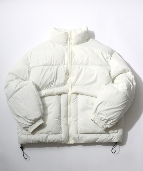 Salong hameu（サロン ハミュー）の「スタンドネック フェイクダウンジャケット メンズ レディース/中綿パデットジャケット/ショートペディン（ダウンジャケット/コート・メンズ・ライトグレー/ブラック/オフホワイト・LL/L/M）」の4枚目の写真