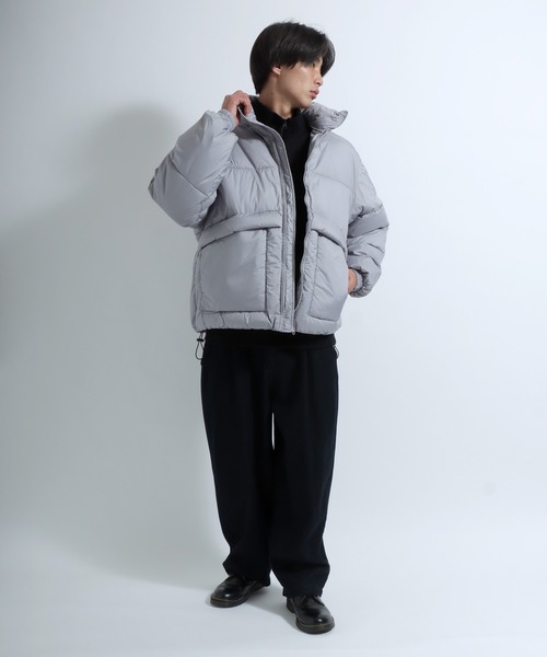 セール】スタンドネック フェイクダウンジャケット メンズ レディース