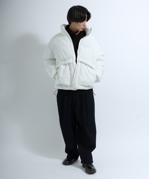 セール】スタンドネック フェイクダウンジャケット メンズ レディース