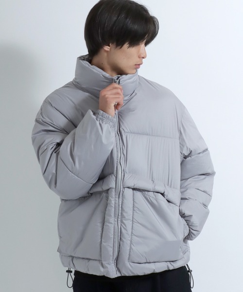 セール】スタンドネック フェイクダウンジャケット メンズ レディース