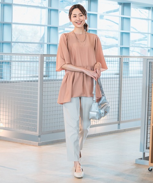 GLOBAL WORK（グローバルワーク）の「スゴラクストレッチスリムパンツ/975413（その他パンツ・レディース・アイボリー/ネイビー/オリーブ/チェック/ブラック/ミント/チャコールグレー・LARGE/SMALL/XX-LARGE/X-LARGE/MEDIUM/X-SMALL）」の22枚目の写真