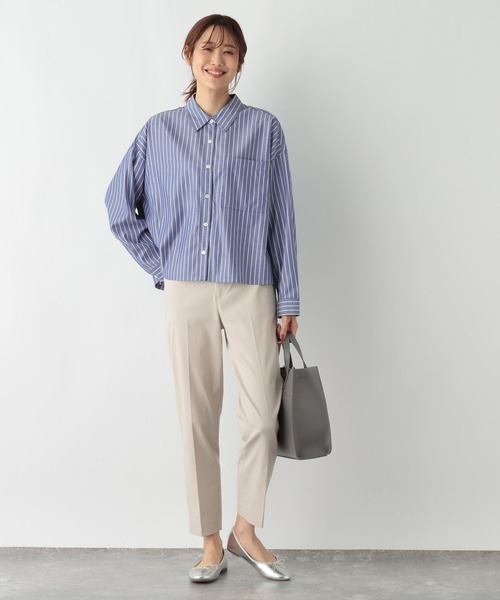 GLOBAL WORK（グローバルワーク）の「スゴラクストレッチスリムパンツ/975413（その他パンツ・レディース・アイボリー/ネイビー/オリーブ/チェック/ブラック/ミント/チャコールグレー・LARGE/SMALL/XX-LARGE/X-LARGE/MEDIUM/X-SMALL）」の9枚目の写真