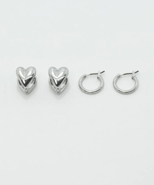 GOLDY(ゴールディ)の「【GOLDY】ハート & ミニマル ライン 2ペア ピアス / 1220903※(ピアス(両耳用)・レディース・マルチ/ゴールド/シルバー・FREE)」の6枚目の写真