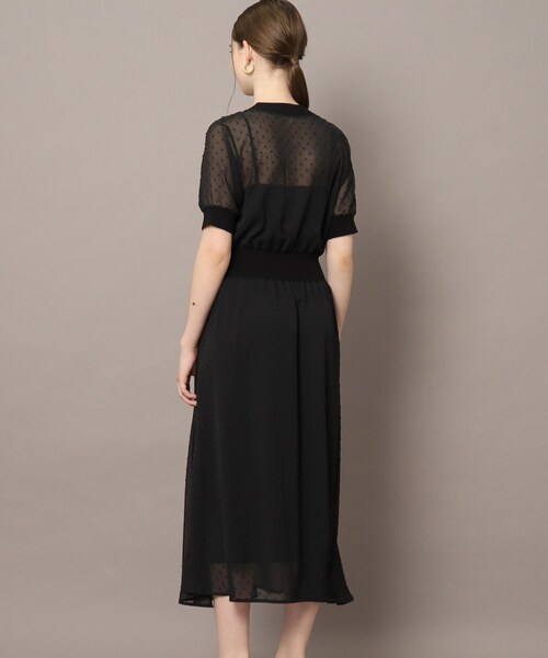 DRESSTERIOR（ドレステリア）の「◆【洗える／スタイルアップ】ドットカットジャカードハーフスリーブワンピース（ワンピース・レディース・ライトベージュ/ブラック・36/34/38）」の18枚目の写真