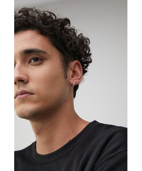 AZUL by moussy(アズールバイマウジー)の「ボールドリングピアス(ピアス(両耳用)・メンズ・シルバー/ブラック・FREE)」の8枚目の写真