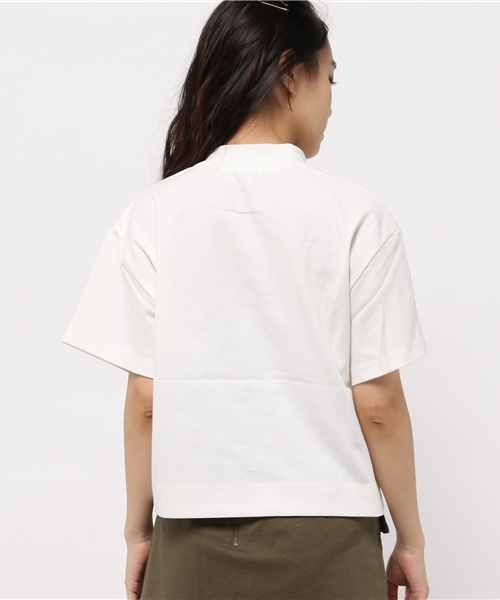 mystic（ミスティック）の「ハイネックポケットTシャツ（Tシャツ/カットソー・レディース・オフホワイト/オレンジ/ブラック・ﾌﾘ-）」の6枚目の写真