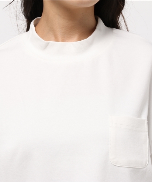 mystic（ミスティック）の「ハイネックポケットTシャツ（Tシャツ/カットソー・レディース・オフホワイト/オレンジ/ブラック・ﾌﾘ-）」の7枚目の写真