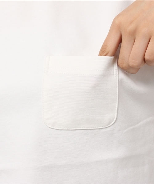 mystic（ミスティック）の「ハイネックポケットTシャツ（Tシャツ/カットソー・レディース・オフホワイト/オレンジ/ブラック・ﾌﾘ-）」の10枚目の写真