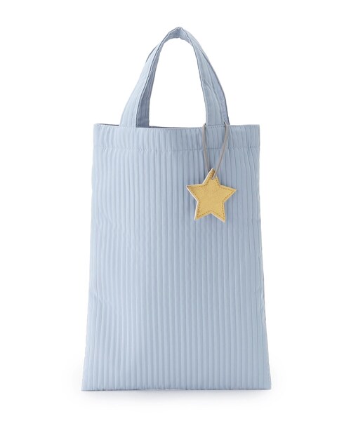 SHOO・LA・RUE(シューラルー)の「◆ストライプキルトシューズバッグ(その他・キッズ・パープル/サックスブルー・00)」の1枚目の写真