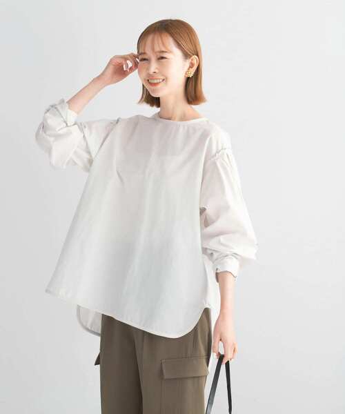 URBAN RESEARCH ROSSO WOMEN（アーバンリサーチ　ロッソ）の「タックスリーブフォルムブラウス（シャツ/ブラウス・レディース・ホワイト/ピンク・FREE）」の10枚目の写真