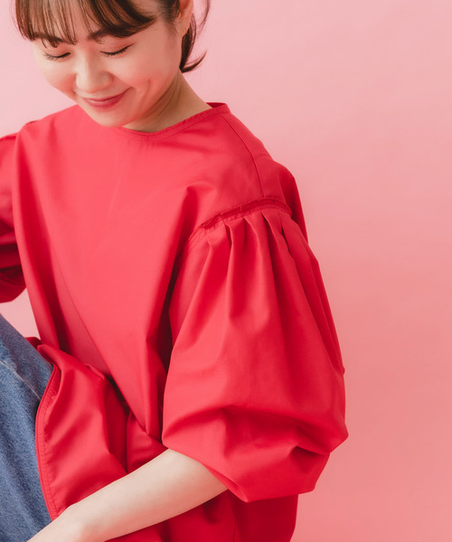 URBAN RESEARCH ROSSO WOMEN（アーバンリサーチ　ロッソ）の「タックスリーブフォルムブラウス（シャツ/ブラウス・レディース・ホワイト/ピンク・FREE）」の15枚目の写真