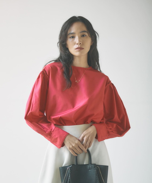 URBAN RESEARCH ROSSO WOMEN（アーバンリサーチ　ロッソ）の「タックスリーブフォルムブラウス（シャツ/ブラウス・レディース・ホワイト/ピンク・FREE）」の21枚目の写真