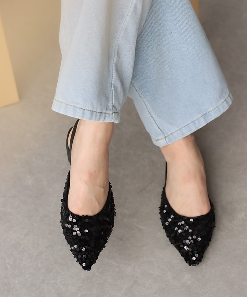 BLUEEAST（ブルーイースト）の「スパンコールミュール（パンプス・レディース・シルバー/ブラック・MEDIUM/LARGE/X-LARGE）」の3枚目の写真