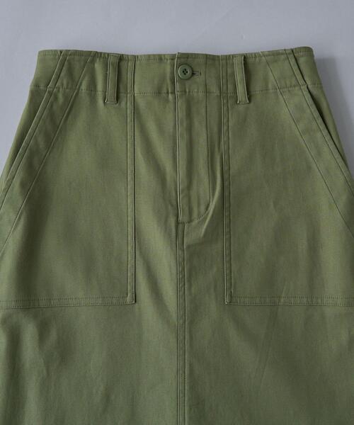 coen(コーエン)の「コンフォートバックサテンベイカースカート(WEB限定サイズ)(スカート・レディース・オリーブ/オフホワイト/ダークグレー・L/M/S/XL)」の10枚目の写真