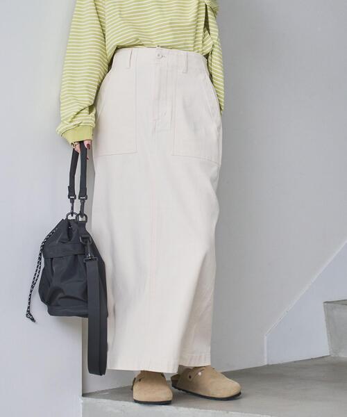 coen(コーエン)の「コンフォートバックサテンベイカースカート(WEB限定サイズ)(スカート・レディース・オリーブ/オフホワイト/ダークグレー・L/M/S/XL)」の18枚目の写真