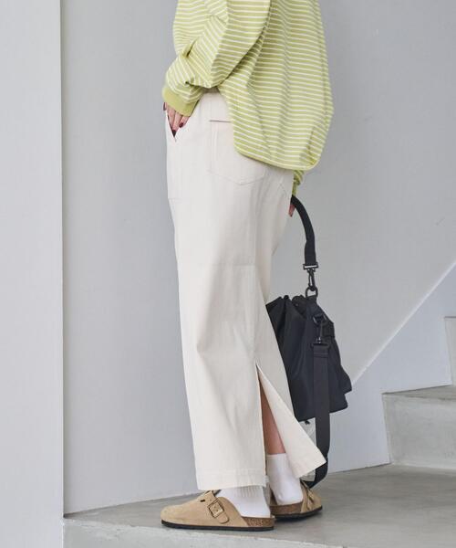 coen(コーエン)の「コンフォートバックサテンベイカースカート(WEB限定サイズ)(スカート・レディース・オリーブ/オフホワイト/ダークグレー・L/M/S/XL)」の19枚目の写真
