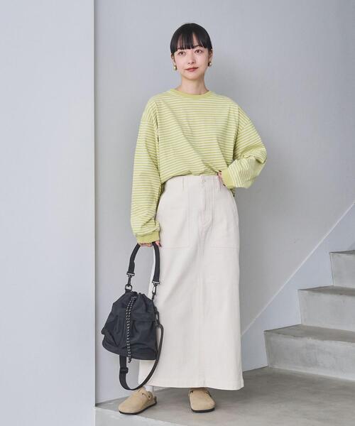 coen(コーエン)の「コンフォートバックサテンベイカースカート(WEB限定サイズ)(スカート・レディース・オリーブ/オフホワイト/ダークグレー・L/M/S/XL)」の22枚目の写真