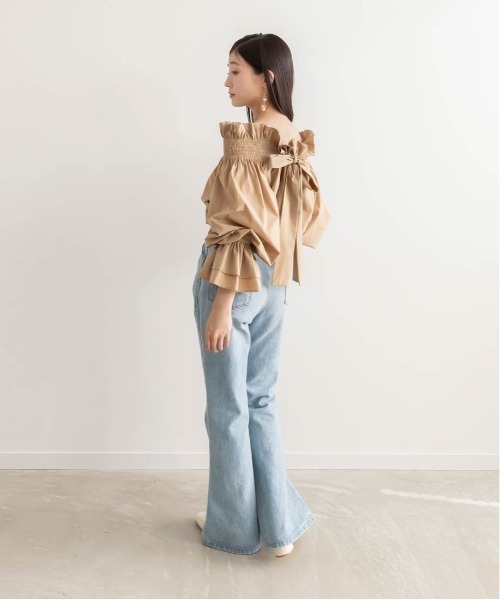 RANDA（ランダ）の「マルチウェイシャーリングブラウス（シャツ/ブラウス・レディース・ミント/ホワイト/ベージュ/ネイビー・FREE）」の15枚目の写真