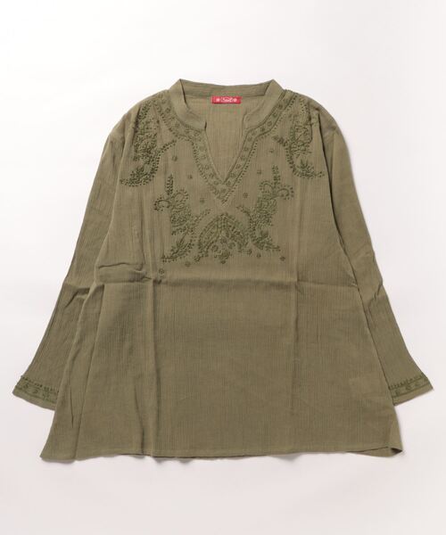 チャイハネ(チャイハネ)の「【チャイハネ】ラクノウ刺繍トップスM(その他トップス・レディース・カーキ/ネイビー/ピンク/ホワイト・FREE)」の1枚目の写真