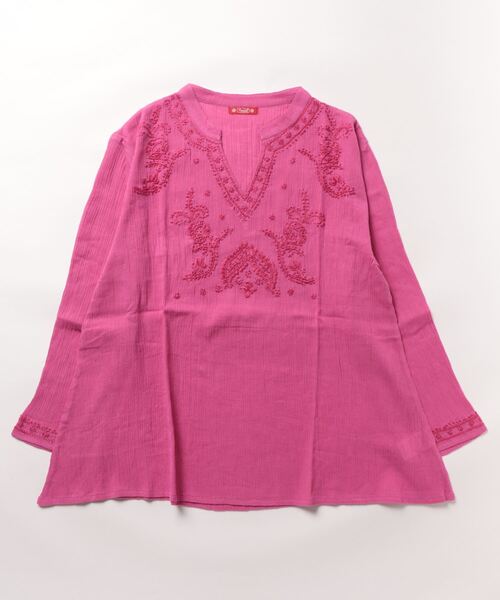 チャイハネ(チャイハネ)の「【チャイハネ】ラクノウ刺繍トップスM(その他トップス・レディース・カーキ/ネイビー/ピンク/ホワイト・FREE)」の4枚目の写真