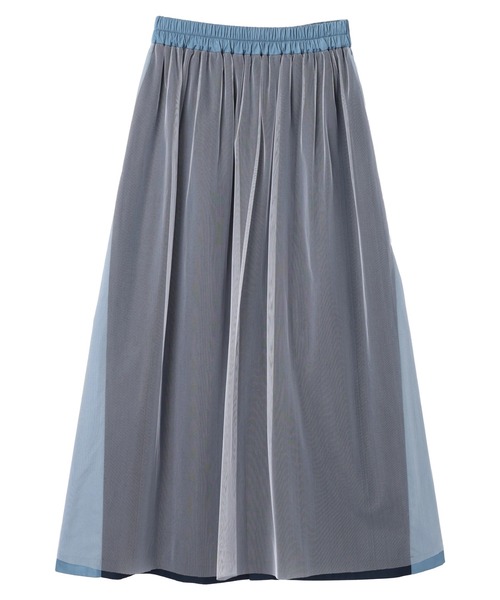 Editt by YECCA VECCA（エディットバイイェッカヴェッカ）の「異素材MIXデニムスカート（スカート・レディース・インディゴブルー/ライトインディゴブルー・FREE）」の8枚目の写真