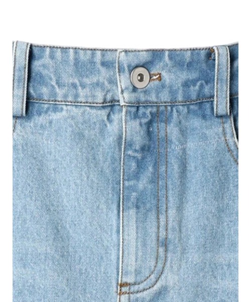 Editt by YECCA VECCA（エディットバイイェッカヴェッカ）の「異素材MIXデニムスカート（スカート・レディース・インディゴブルー/ライトインディゴブルー・FREE）」の6枚目の写真