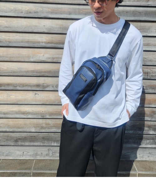 PRO-SPERITY（プロスペリティ）の「PRO-SPERITY別注 多機能 ボディバッグ チェストバッグ スリングバッグ（ショルダーバッグ・メンズ・ネイビー/ダークブラウン/ブラック・FREE）」の8枚目の写真
