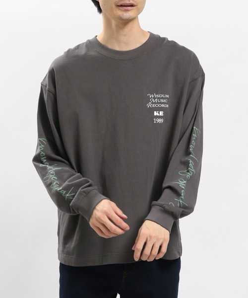 GLOBAL WORK Smile Seed Store（グローバルワーク スマイルシードストア）の「コットンプリントTシャツ長袖/984083（Tシャツ/カットソー・メンズ・ベージュ系その他/オフホワイト/チャコール・X-LARGE/LARGE/MEDIUM/SMALL）」の22枚目の写真