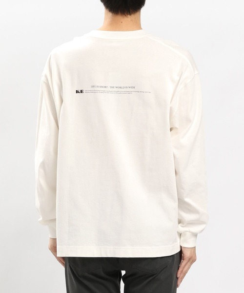 GLOBAL WORK Smile Seed Store（グローバルワーク スマイルシードストア）の「コットンプリントTシャツ長袖/984083（Tシャツ/カットソー・メンズ・ベージュ系その他/オフホワイト/チャコール・X-LARGE/LARGE/MEDIUM/SMALL）」の11枚目の写真