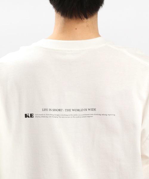 GLOBAL WORK Smile Seed Store（グローバルワーク スマイルシードストア）の「コットンプリントTシャツ長袖/984083（Tシャツ/カットソー・メンズ・ベージュ系その他/オフホワイト/チャコール・X-LARGE/LARGE/MEDIUM/SMALL）」の12枚目の写真