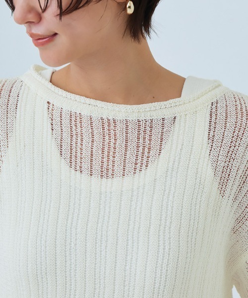 RASW（ラス）の「[RASW]シアーストライプニット（ニット/セーター・レディース・オフホワイト/ブラック・L/M）」の17枚目の写真