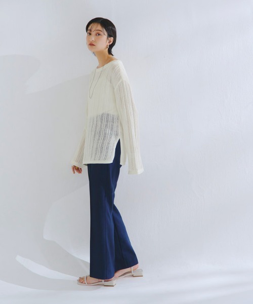 RASW（ラス）の「[RASW]シアーストライプニット（ニット/セーター・レディース・オフホワイト/ブラック・L/M）」の6枚目の写真