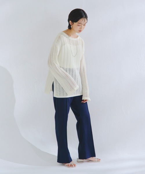 RASW（ラス）の「[RASW]シアーストライプニット（ニット/セーター・レディース・オフホワイト/ブラック・L/M）」の10枚目の写真