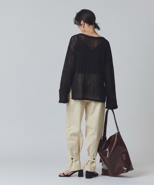 RASW（ラス）の「[RASW]シアーストライプニット（ニット/セーター・レディース・オフホワイト/ブラック・L/M）」の13枚目の写真