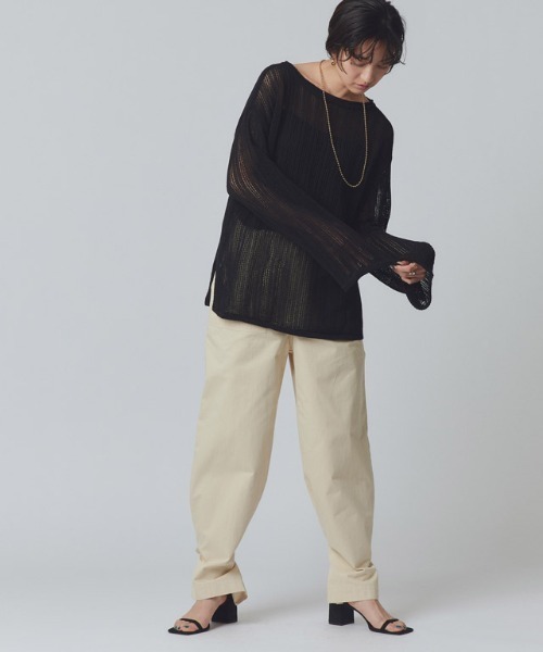 RASW（ラス）の「[RASW]シアーストライプニット（ニット/セーター・レディース・オフホワイト/ブラック・L/M）」の11枚目の写真