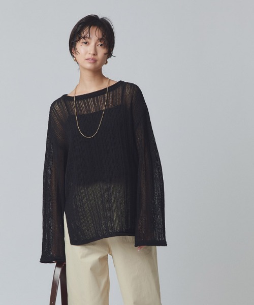 RASW（ラス）の「[RASW]シアーストライプニット（ニット/セーター・レディース・オフホワイト/ブラック・L/M）」の15枚目の写真