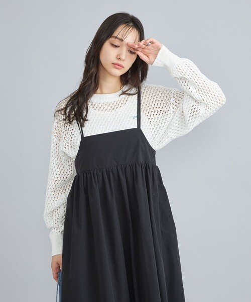 PENNEYS（ぺニーズ）の「PENNEYS（ぺニーズ）別注メッシュクルーネックニット（ニット/セーター・レディース・ホワイト/ケリーグリーン・FREE）」の10枚目の写真