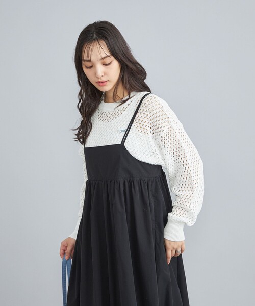 PENNEYS（ぺニーズ）の「PENNEYS（ぺニーズ）別注メッシュクルーネックニット（ニット/セーター・レディース・ホワイト/ケリーグリーン・FREE）」の11枚目の写真