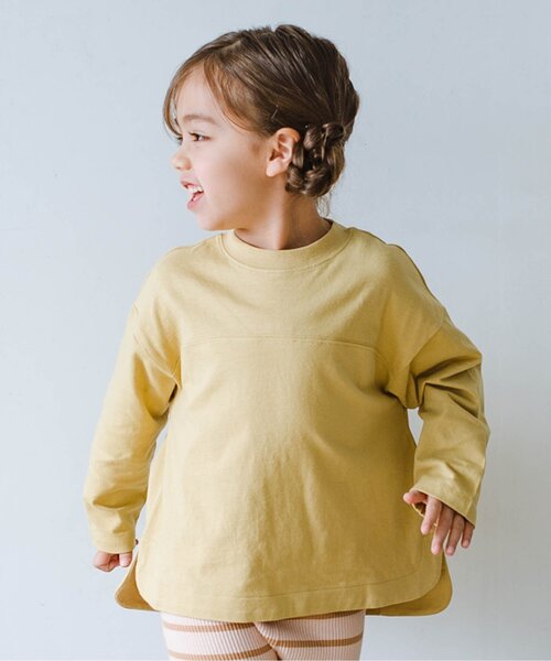 p.premier（ピードットプルミエ）の「イロチ買いしたいシンプル無地長袖Tシャツ（Tシャツ/カットソー・キッズ・ブルー/ブラウン/ピンク/ミント/イエロー・80/90/100/110/120/130/140）」の4枚目の写真
