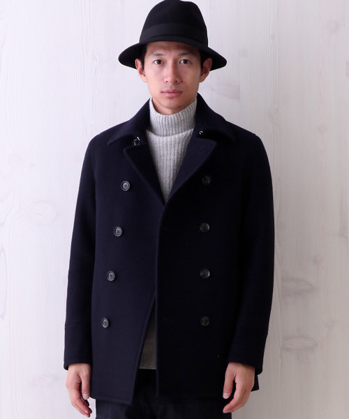 ABAHOUSE（アバハウス）の「MELTON　 PEA-COAT(LONG)（ピーコート・メンズ・ネイビー/カーキ/キャメル・1/2/3/4）」の3枚目の写真