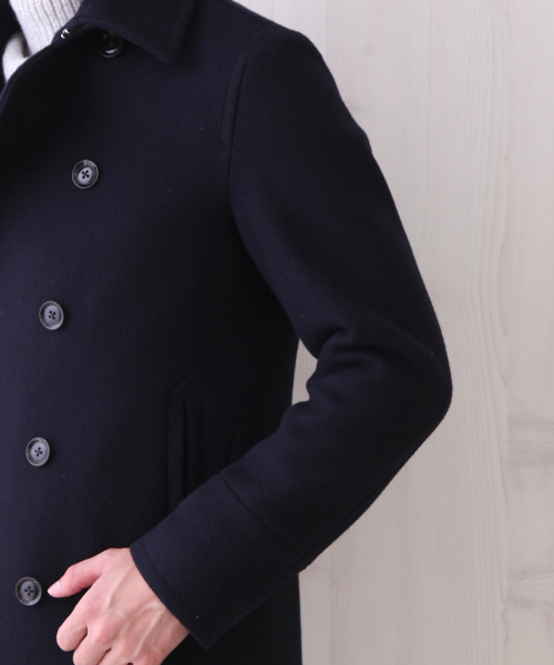 ABAHOUSE（アバハウス）の「MELTON　 PEA-COAT(LONG)（ピーコート・メンズ・ネイビー/カーキ/キャメル・1/2/3/4）」の4枚目の写真