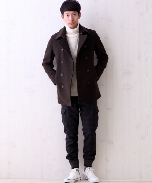 ABAHOUSE（アバハウス）の「MELTON　 PEA-COAT(LONG)（ピーコート・メンズ・ネイビー/カーキ/キャメル・1/2/3/4）」の7枚目の写真