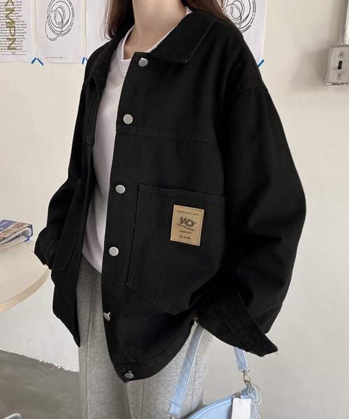 Miniministore(ミニミニストア)の「デニムジャケット レディースGジャン韓国(デニムジャケット・レディース・ブラック/サックスブルー・FREE)」の3枚目の写真